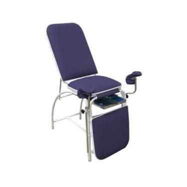 Imagem de Mesa Maca de Exame Ginecológico Hospitalar Com Gaveta Azul Marinho - M