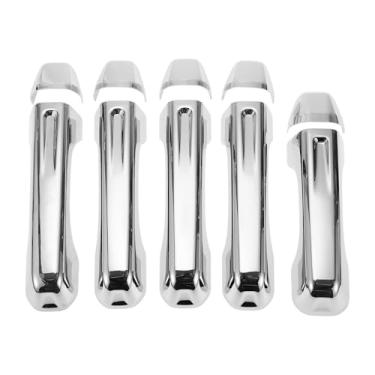 Imagem de TUCKBOLD Acabamento da tampa da maçaneta da porta para Jeep Wrangler JL JLU 2018-2022 durável | Tampa do puxador da porta traseira prateado 1 conjunto