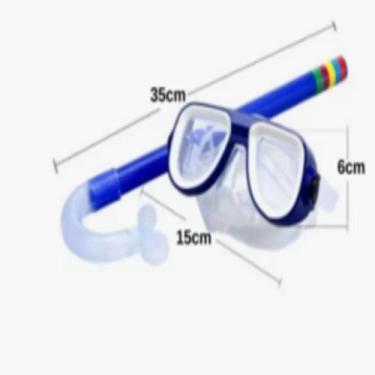 Imagem de Óculos Máscara Para Mergulho C/ Snorkel Kit Infantil Natação - Zein Im