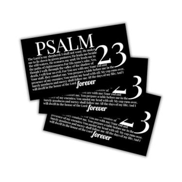Imagem de Carteira Psalms 23 Versículo da Bíblia, pacote com 30 unidades, 8,9 x 5 cm, bolso The Lord is My Shepherd Fear Worry, presente de incentivo a granel, preto e branco, minimalista, membros da igreja,