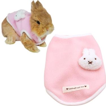 Imagem de Roupa de inverno quente de lã, coelhinho, coelhinho, animal pequeno, porquinho-da-índia, chinchila, furão, rato, porquinho-da-índia, gato, gatinho (rosa, PP)