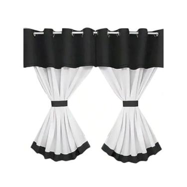 Imagem de Cortina De Cozinha Com Bandô 2.00x1.40 Jra (PRETO)