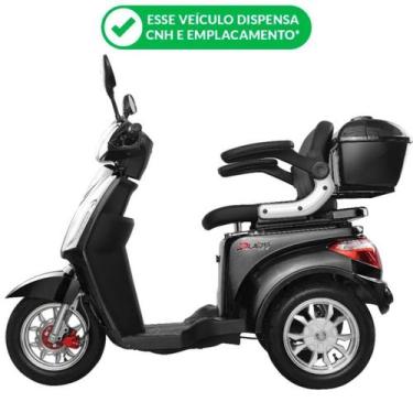 Imagem de Triciclo Elétrico Autopropelido 1000W Lítio Ré Alarme Eko-10 Pró Preto