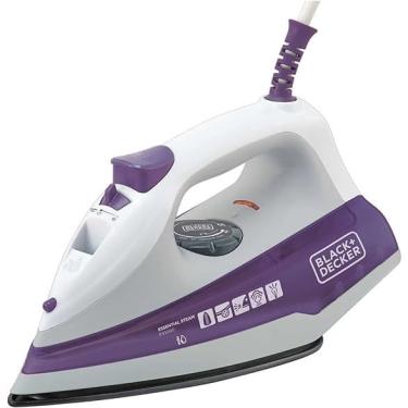 Imagem de Ferro de Passar Black&Decker à Vapor Branco e Roxo 220V Base Antiaderente 1200W