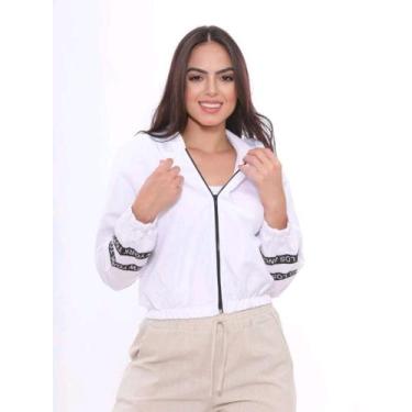 Imagem de Jaqueta Casaco Feminino Corta Vento C/ Capuz - estacamix, Branco, G