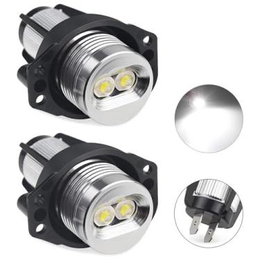 Imagem de Xinctai 2 peças de lâmpadas LED Angel Eyes Halo Ring Marker compatível com BMW E90 E91 2006 2007 2008 pré-acelift, pré-LCI 325i, 325xi, 328i, 328xi, 330i, 330xi, 335i, 335xi (branco)
