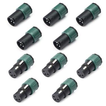 Imagem de Kit conector santo angelo xlr macho femea rotativo 5 pares