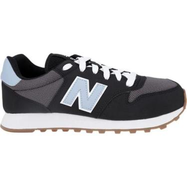 Imagem de Tênis New Balance Casual 500v2 Feminino, Preto azl claro, 37