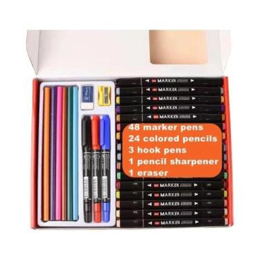 Imagem de Conjunto de Canetas Pincel com 12/24/36/48/60 ou 80 Cores Sortidas - I