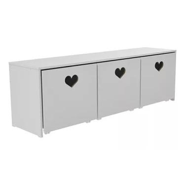 Imagem de Rack Com Baús De Brinquedos Infantil Menina Mariana 100% Mdf