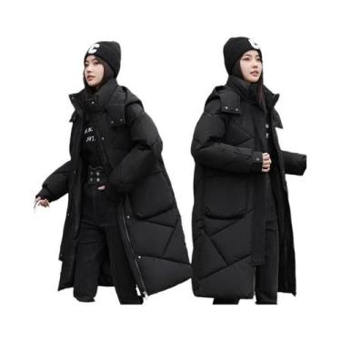 Imagem de Jaqueta Feminina De Inverno Com Capuz, Casaco Solto De Algodão Com Bol