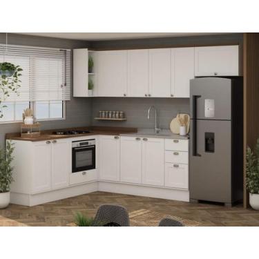 Imagem de Armário de Cozinha Modulada Completa em L 14 peças 2,02x2,81m 02 Ilumi