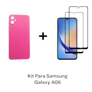 Imagem de Capinha Capa Case Aveludada Pink Para Samsung Galaxy A06 + 2UN Películ