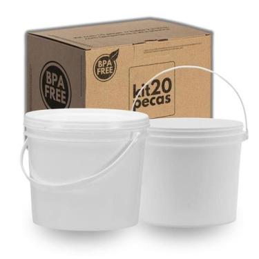 Imagem de Balde Para Tinta Acrílica 1.8L Branco 20 Pçs - Nastripack