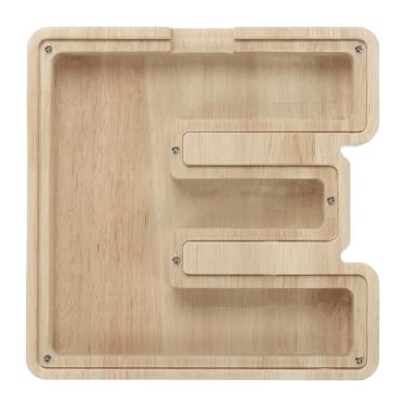 Imagem de PATIKIL Cofrinho com letras de madeira, caixa de acrílico transparente para economizar dinheiro, aniversário, Natal, remoção de ervas daninhas, decoração de festa para dinheiro, moedas, contas