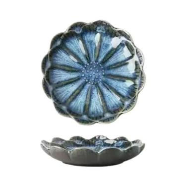 Imagem de Pires De Cerâmica Em Formato De Flor, Prato Pequeno, Mini Molho De Soj