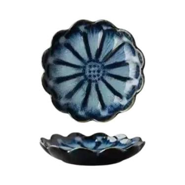 Imagem de Pires De Cerâmica Em Formato De Flor, Prato Pequeno, Mini Molho De Soj