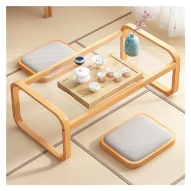 Imagem de Mesa de Centro Mesa de café pequena mesa de janela de madeira maciça tatami quarto sala de estar mesa curta Mesa de Chá(Original Wood)