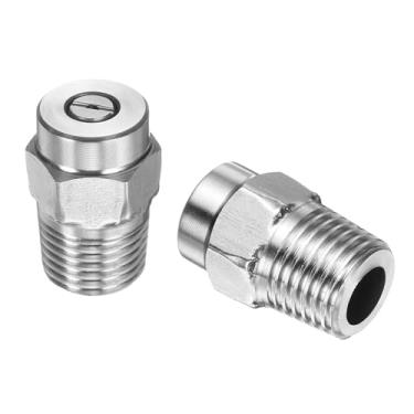 Imagem de HARFINGTON 2 peças ponta limpa superfície 40 graus 1/4 polegada NPT macho 1,311 orifício 4000 PSI aço inoxidável rosqueado lavadora de pressão bicos pulverizadores para pistolas de água vassoura de