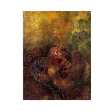 Imagem de ZUJGHSJG Odilon Redon Impressões de arte em tela, crisálida, pôsteres e reproduções de reproduções famosas arte de parede em tela sala de estar decoração de casa 65 x 50 cm (66.0x48.3 cm) pôster