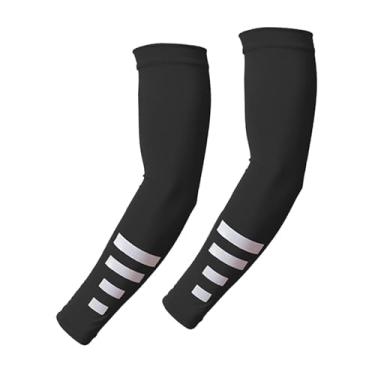 Imagem de Colaxi Mangas de braço de resfriamento, 1 par de manguitos respiráveis ​​com proteção UV para passeios de barco, pesca, corrida, esportes e acampamento, Preto