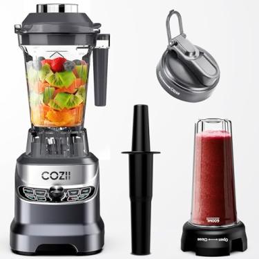 Imagem de COZII Liquidificador profissional de 2000 W, liquidificadores de bancada de smoothie para cozinha, jarra de 1,8 g/copo de 600 ml, 7 programas predefinidos para trituração de gelo/bebidas congeladas