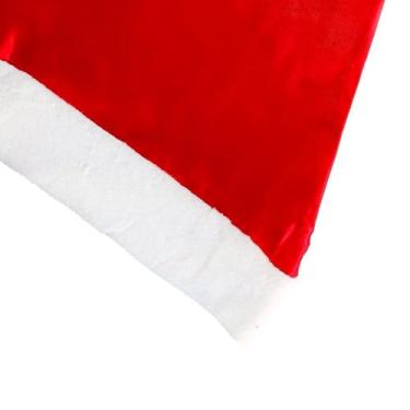 Imagem de Gorro de Papai Noel em Cetim, Vermelho e Branco,