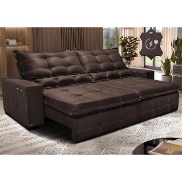 Imagem de Sofá de Couro Elétrico Retrátil 3,15m Cama inBox Gran Toro. SoftGel D40