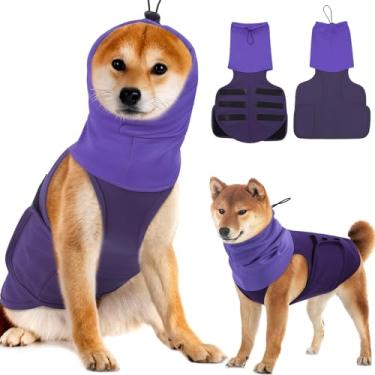 Imagem de ASENKU Moletom com capuz Dog Anxiety, colete calmante para cães, camisa de alívio de cães para tempestades, fogos de artifício, ruído, mantenha o animal de estimação calmo sem medicamentos e