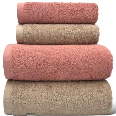 Imagem de Jogo de Toalha Algodão Branca 04 Peças Banhão/Gigante (ROSA +)