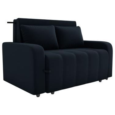 Imagem de Sofa Cama 2 Lugares 138 cm Amora Veludo Inca E451 Preto Milani Store