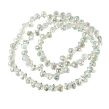 Imagem de 98 peças de gotas de cristal - Novborcz 8 x 9 mm topo perfurado lágrimas lustres pingentes projetos faça você mesmo brincos colares pulseiras para fazer joias decorações suspensas para casa (verde