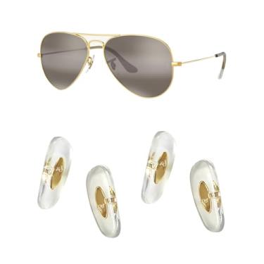 Imagem de HiCycle2 Almofadas Nasais De Reposição Com Clipe 16 Mm, 2 Peças, Para Kits Reparo Óculos Sol Rayban Aviator Rb3025 Rb3016 Rb3447 (Dourado)