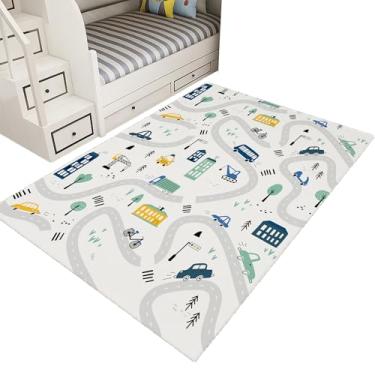 Imagem de Tapete Infantil Estampado 1,00 x 1,35 Decorativo Antiderrapante (PISTA CARRINHOS)