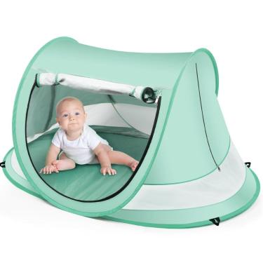 Imagem de Barraca de praia para bebês Kapeazo Large Pop Up com mosquiteiro UPF 50+