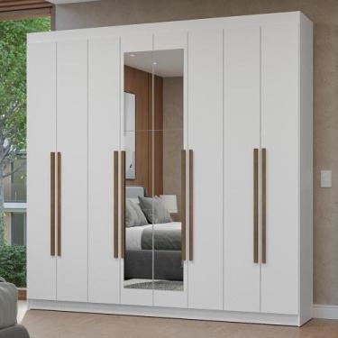 Imagem de Guarda-roupa Casal Com Espelho Netuno Madesa Branco/rustic
