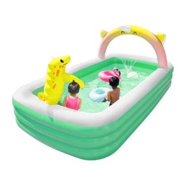 Imagem de Piscina infantil Fonte inflável Piscina dobrável Banheira para bebês Tapete de brincar com spray de água ao ar livre Brinquedos aquáticos infantis,210CM