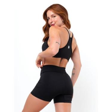 Imagem de Conjunto Fitness Top Alça Short Legging Poliamida Premium Cós Alto Fem