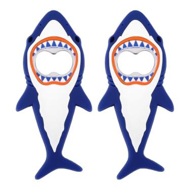 Imagem de Tinoaly 2un Magnético Abridor de Garrafas Tubarão para Frigorífico, Giro Abridor Cerveja com Tema de Tubarão e Ferramentas Abertura Latas Refrigerante para Namorado Marido Pai