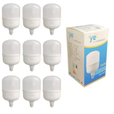 Imagem de Kit 10 Lampada Led Bulbo Hp 100w 6500k Branco Frio E27 110v/220v Bivolt