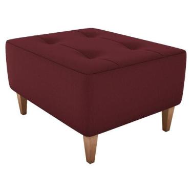 Imagem de Puff Decorativo Para Sala Piva 62x52 cm Milani Store, Vermelho