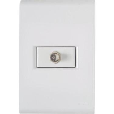 Imagem de Conjunto 4x2 1 Tomada TV/SAT Coaxial Tramontina Liz Branco