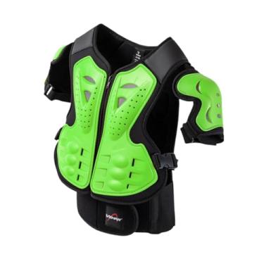 Imagem de Generic Roupa de proteção para motocicleta infantil, colete, acessórios respiráveis, equipamento de pilotagem fácil de usar para motocross, Verde