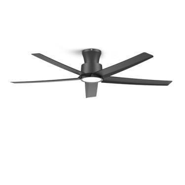 Imagem de ocioc Ventiladores de teto de 132 cm com luzes, ventiladores de teto de grande volume de ar com motor CC silencioso reversível e controle remoto (preto)