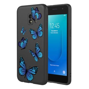 Imagem de HTXWXJC Capa de celular para Galaxy J2 Core, capa para Samsung J2 Pure SM-J260 à prova de choque flexível bumper TPU capa macia padrão borboleta capa de telefone para Samsung Galaxy J2 Core Black