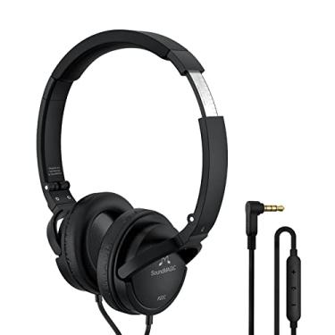 Imagem de SoundMAGIC Fones De Ouvido Supra-Auriculares Leves P22C Com Fio E Microfone, Confortáveis Portáteis, Isolamento Ruído, Design Dobrável, Preto