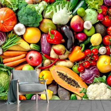 Imagem de Papel de Parede Frutas Legumes Saúde Cozinha Sala Painel - 155pcp - Al