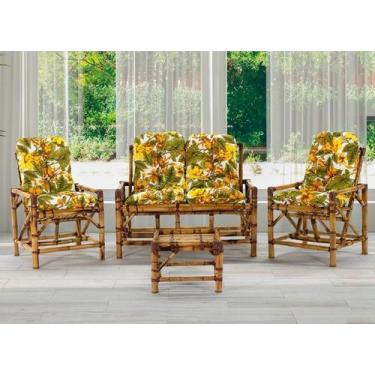 Imagem de Conjunto Cadeiras de Bambu + Mesa Para Sala e Área Externa T4 - Elegan