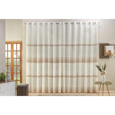 Imagem de Cortina Veneza 3,00m X 2,70m Voal Bordada Para Quarto Sala - Rose Jord