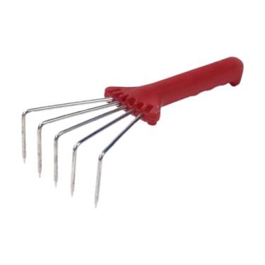 Imagem de Whtkoph Ancinho de Mão, Ancinho de Jardim, Firme, Ferramenta de Jardim Multifuncional Portátil, Cultivador para Plantar, Soltar O Solo E Capinar, Vermelho, Tamanho real